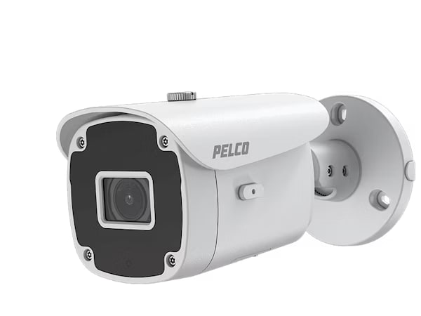 Pelco Sarix Value Bullet Camera with White Background Three Quarter View